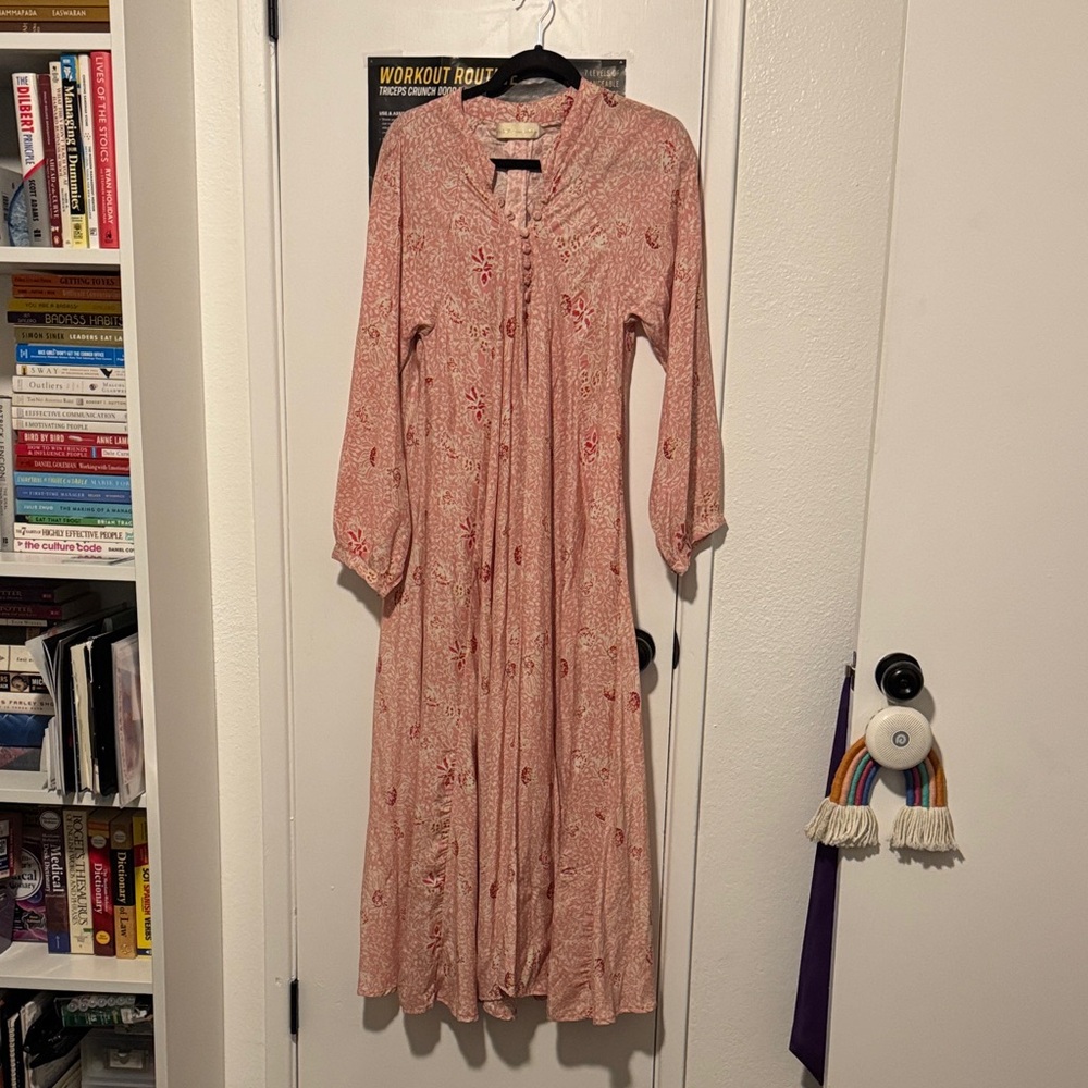 Natalie Martin (S) Long Sleeve Pink Floral Dress